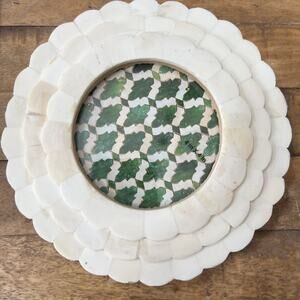 Opalhouse Picture Frame Round Stacked Bone 4in x 4in Rear Loading